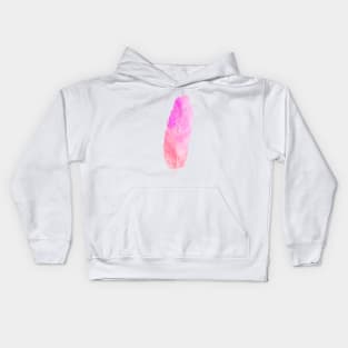 Watercolor pink feather Kids Hoodie